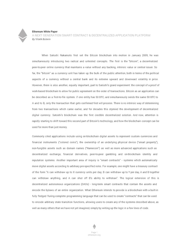 Ethereum White Paper by Vitalik Buterin - Page 2